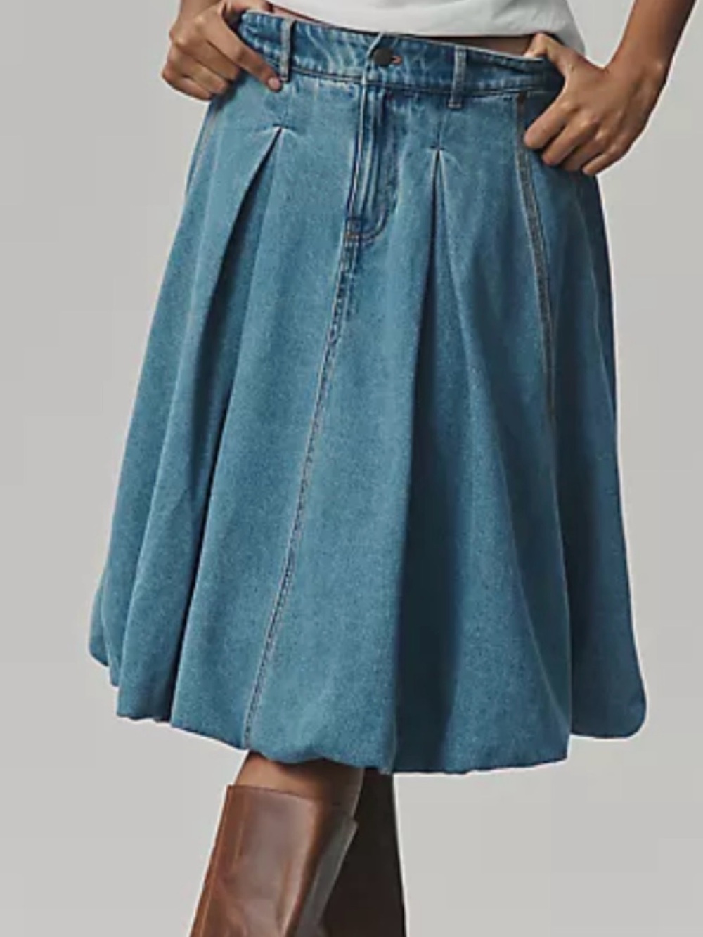 Pilcro bubble hem skirt dark blue. - Picture 7 of 9